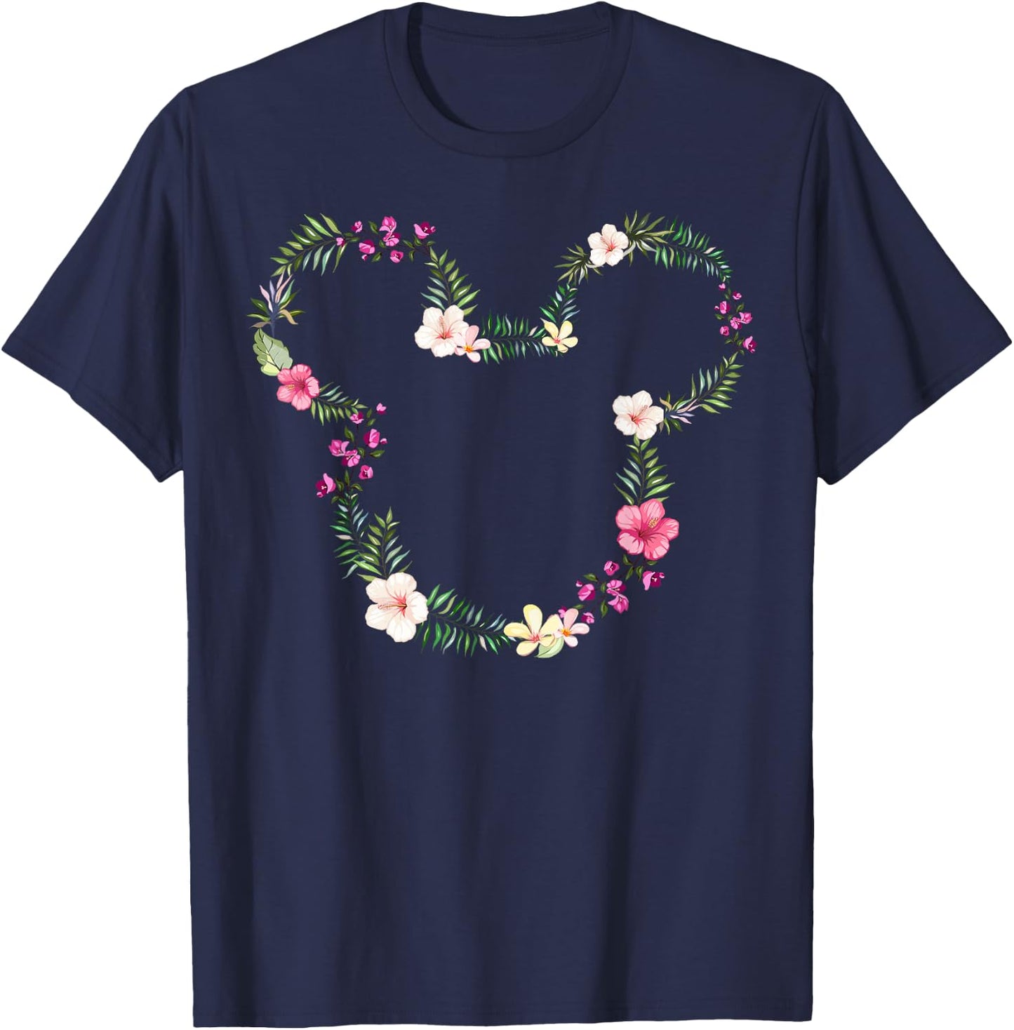 Disney Mickey & Friends Mickey Tropical Floral Ears Small T-Shirt - T-Shirt | Navy