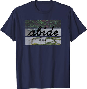 Abide John 15 Bible in Cursive T-Shirt - T-Shirt | Navy