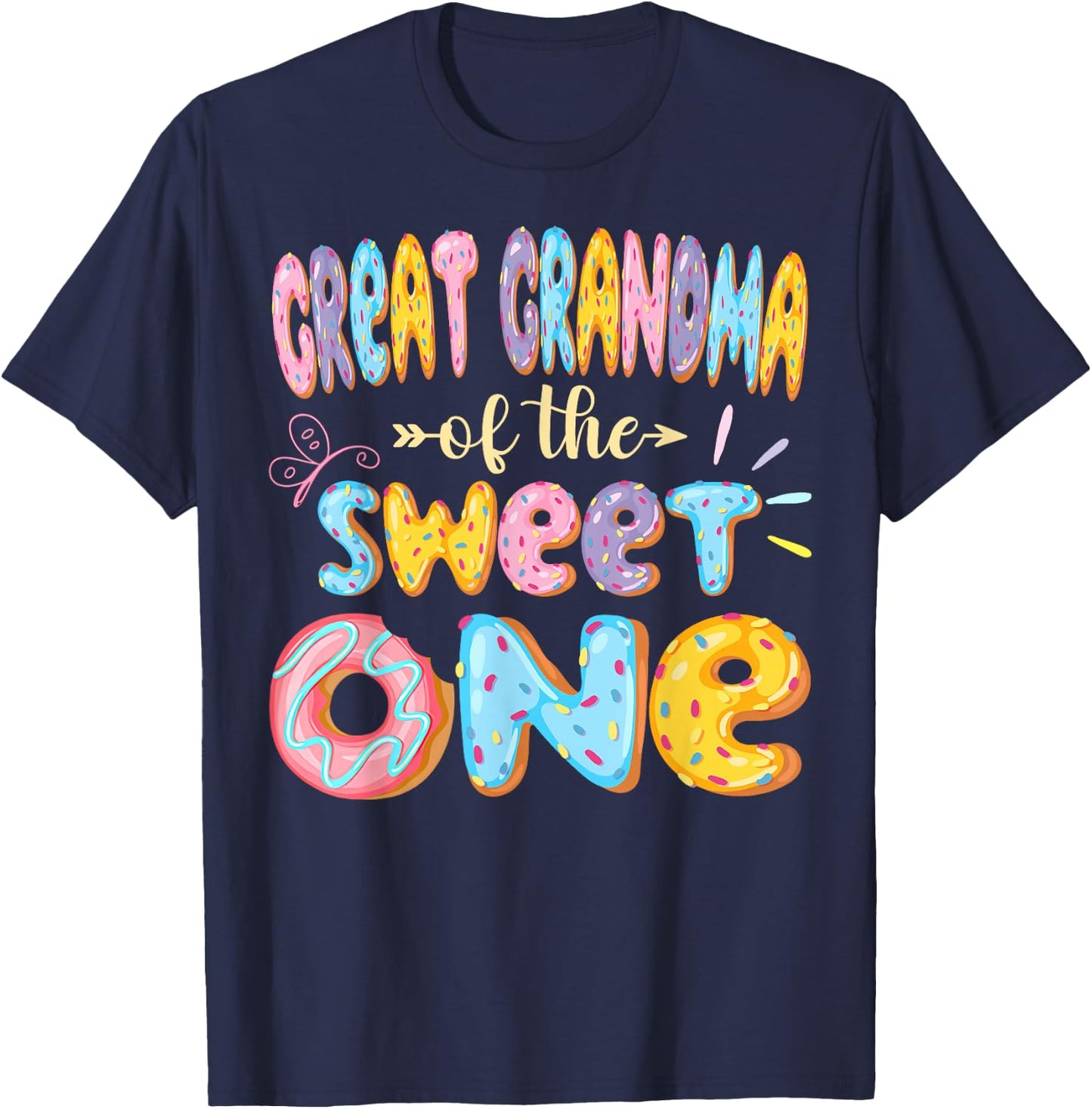 Great Grandma Of The Sweet One 1St Birthday Girl Donut T-Shirt - T-Shirt | Navy