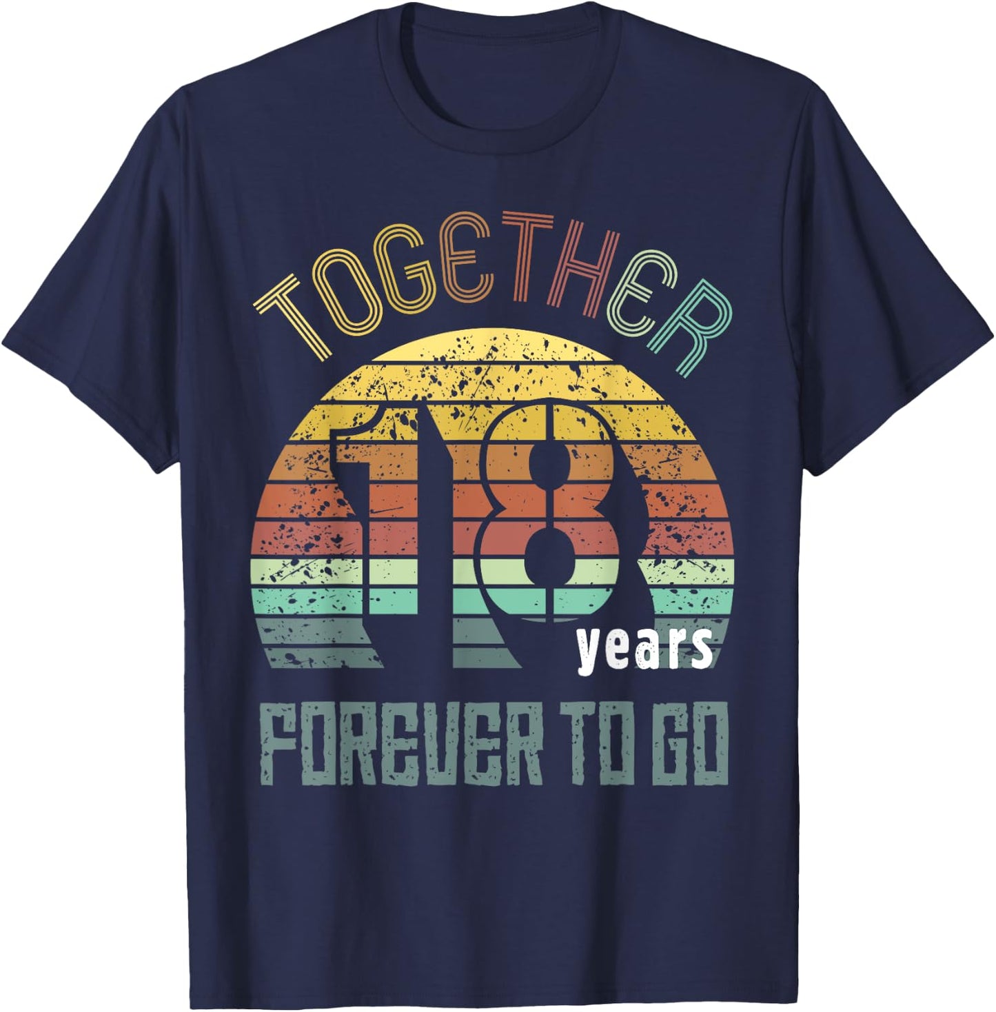 18th Years Wedding Anniversary Gifts For Couples Matching T-Shirt - T-Shirt | Navy