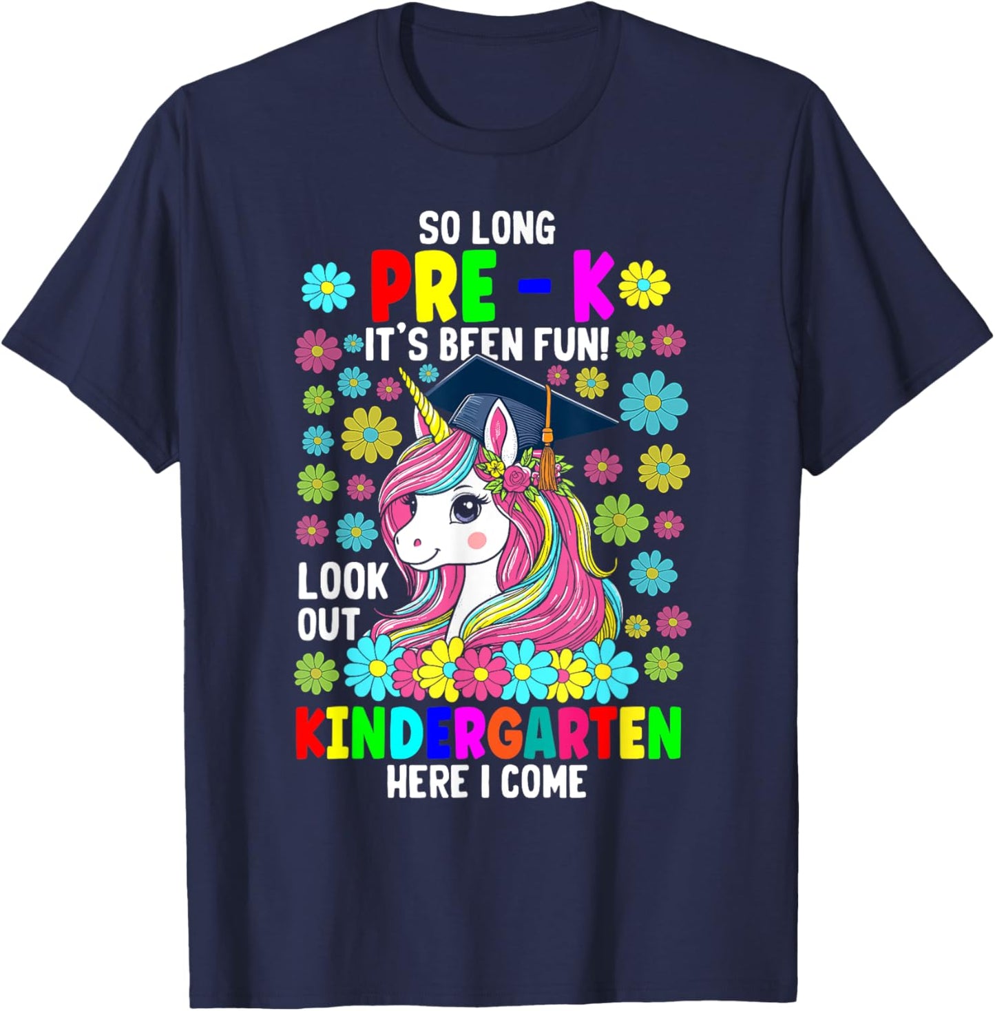 So long pre k its been fun unicorn shirt prek graduation T-Shirt - T-Shirt | Navy