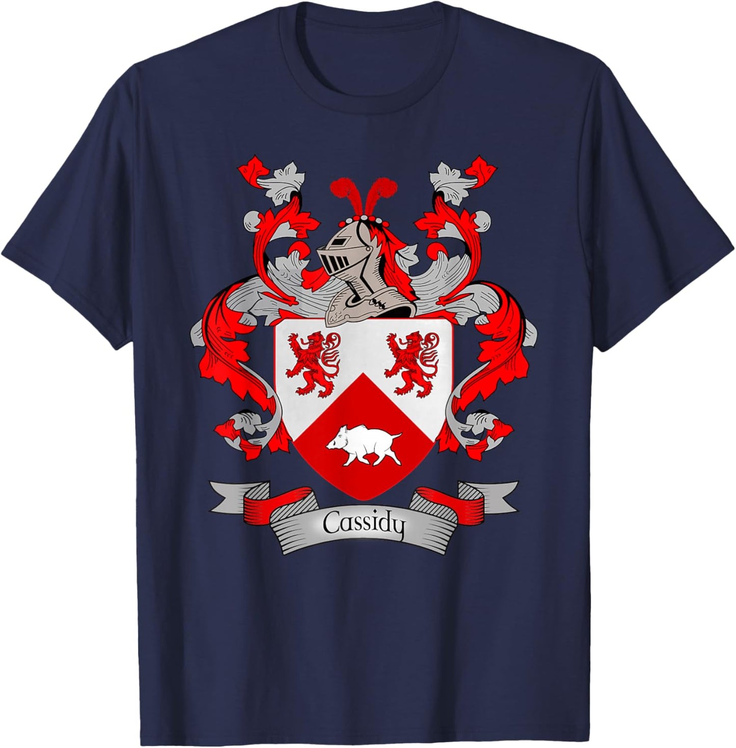 Cassidy Coat of Arms | Cassidy Surname Family Crest T-Shirt - T-Shirt | Navy