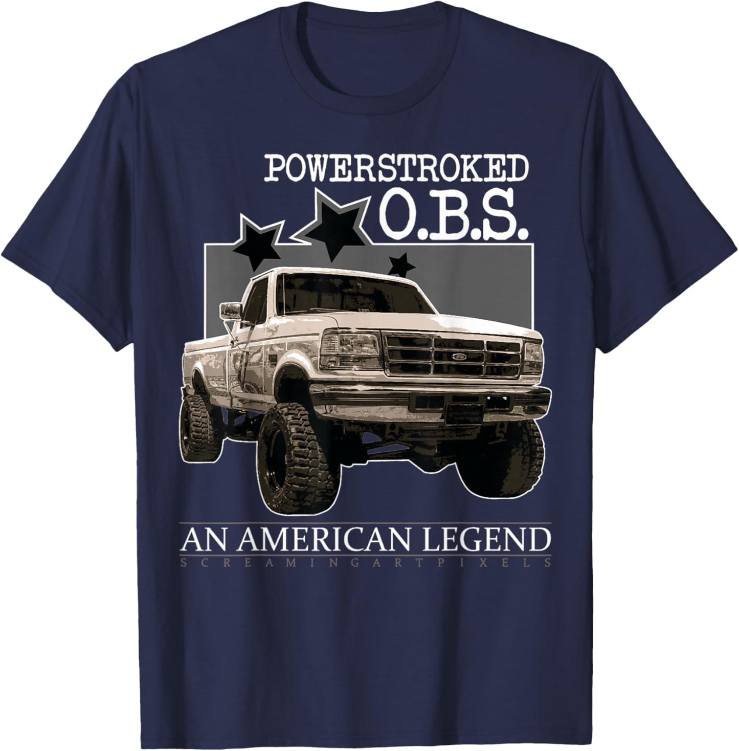 Powerstroke Obs F350 F250 F150 7.3 6.0 6.7 T-Shirt - T-Shirt | Navy