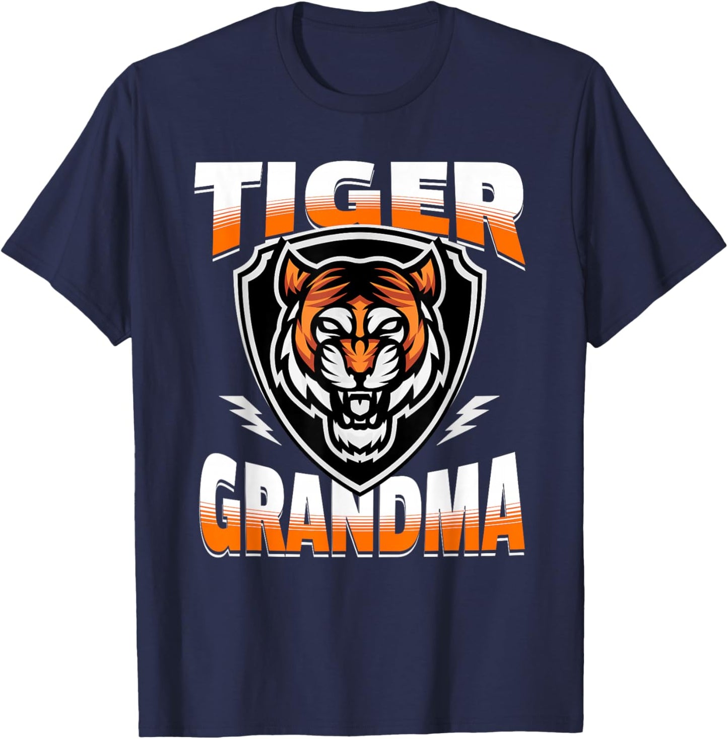 Tiger Grandma Game Day Print with Tigers Mascot T-Shirt - T-Shirt | Navy