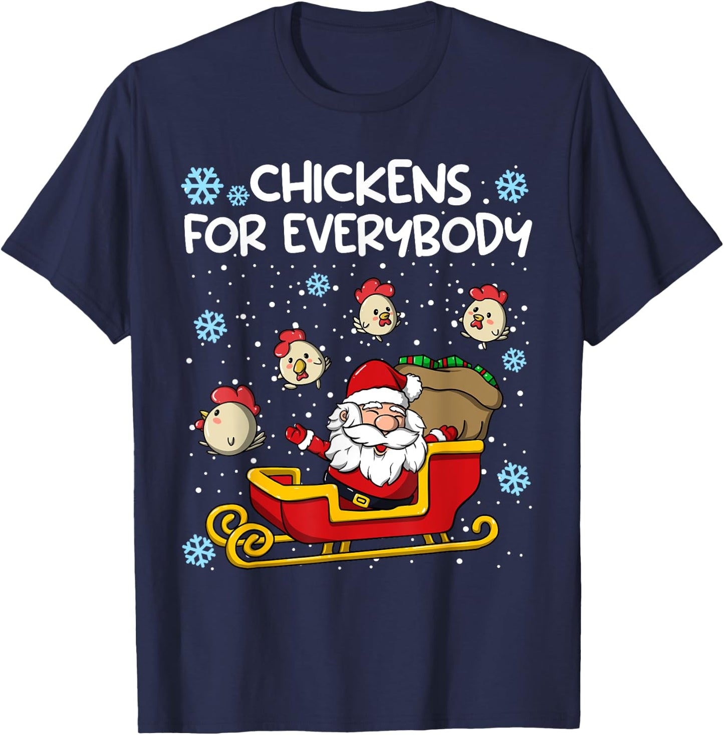 Chickens for Everybody Christmas Chicken Women T-Shirt - T-Shirt | Navy