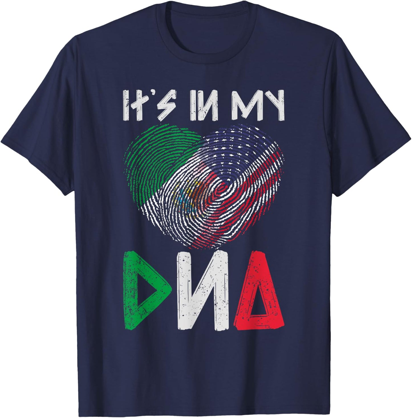 Its In My DNA USA Mexico T-Shirt - T-Shirt | Navy