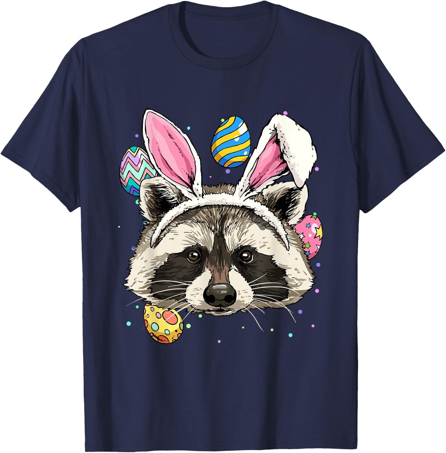 Easter Bunny Raccoon Lover Funny Easter Raccoon T-Shirt - T-Shirt | Navy