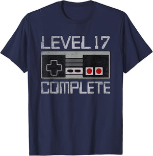 Level 17 Complete 17 Year 17th Wedding Anniversary T-Shirt - T-Shirt | Navy