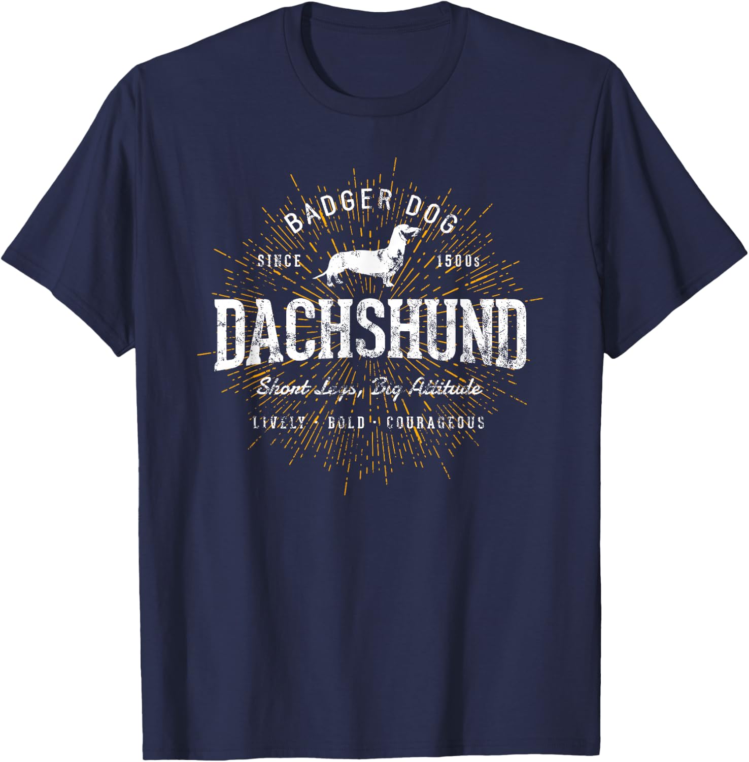 Vintage Dachshund Retro T-Shirt - T-Shirt | Navy