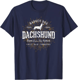 Vintage Dachshund Retro T-Shirt - T-Shirt | Navy