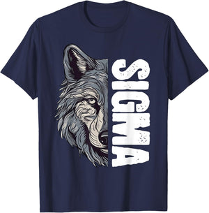 Sigma Male Lone Individualist Wolf T-Shirt - T-Shirt | Navy