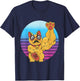 Muscles Maneki-Neko Strong Lucky Cat Buff Japanese T-Shirt - T-Shirt | Navy