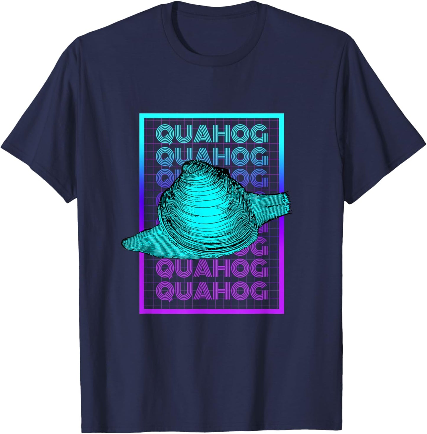 Quahog Shellfish Vintage Retro Quahog T-Shirt - T-Shirt | Navy