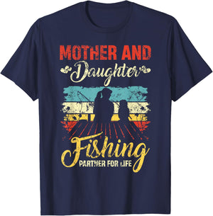 Mother and daughter Fishing partner for life mother day T-Shirt - T-Shirt | Navy