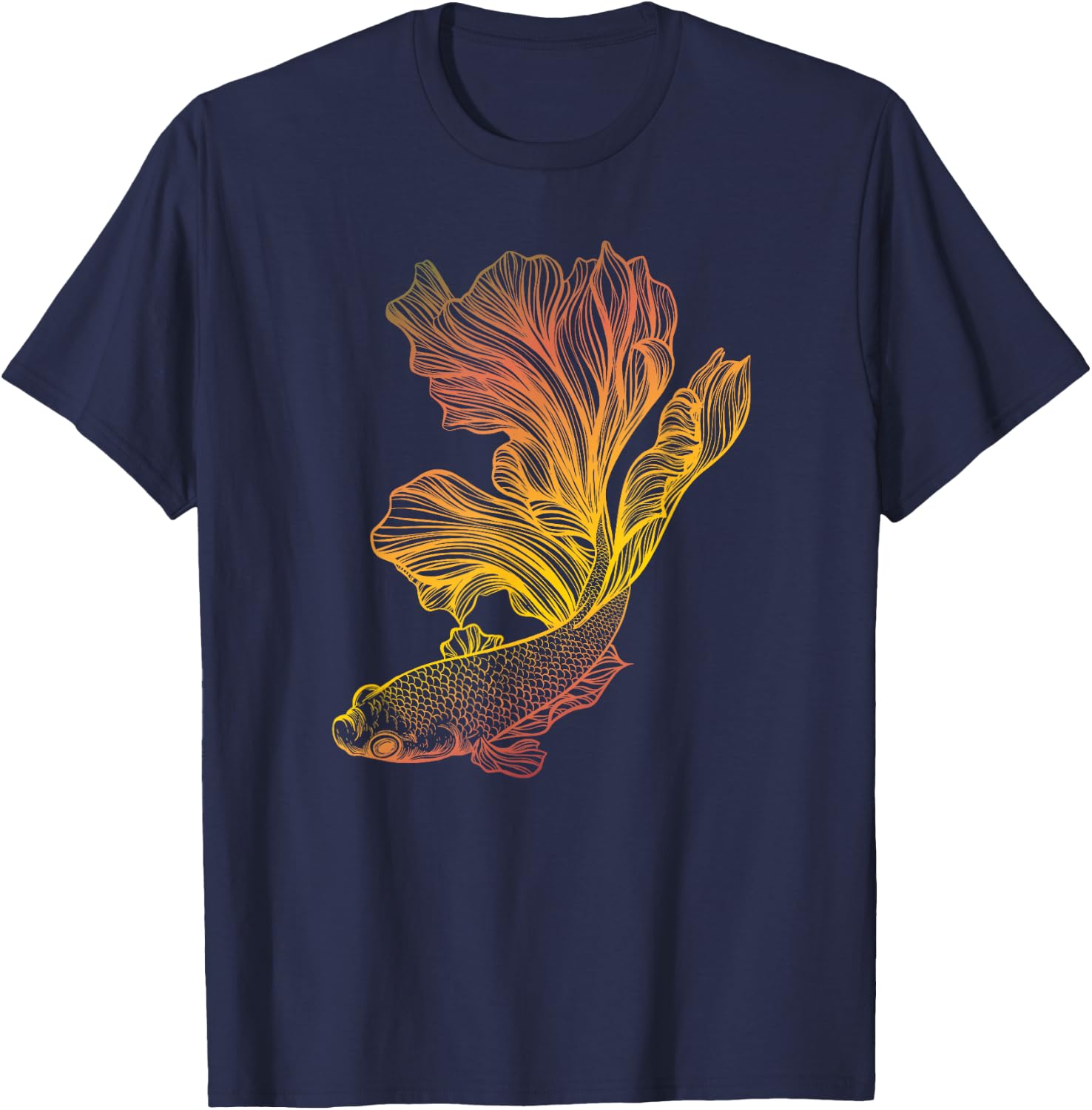 beautiful betta fish fighting siamese halfmoon Gift T-Shirt - T-Shirt | Navy