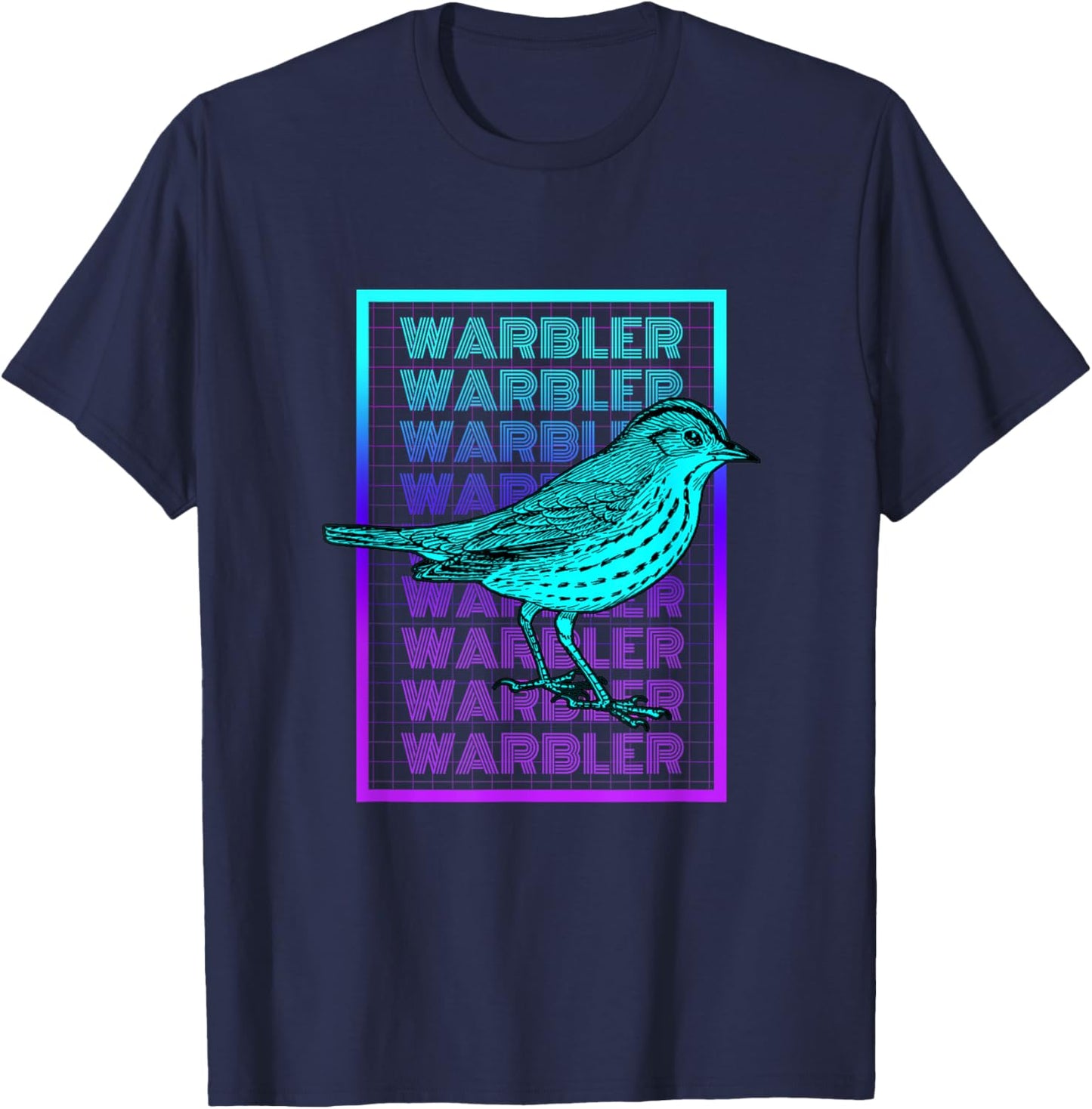 Warbler Bird Vintage Retro Warbler T-Shirt - T-Shirt | Navy