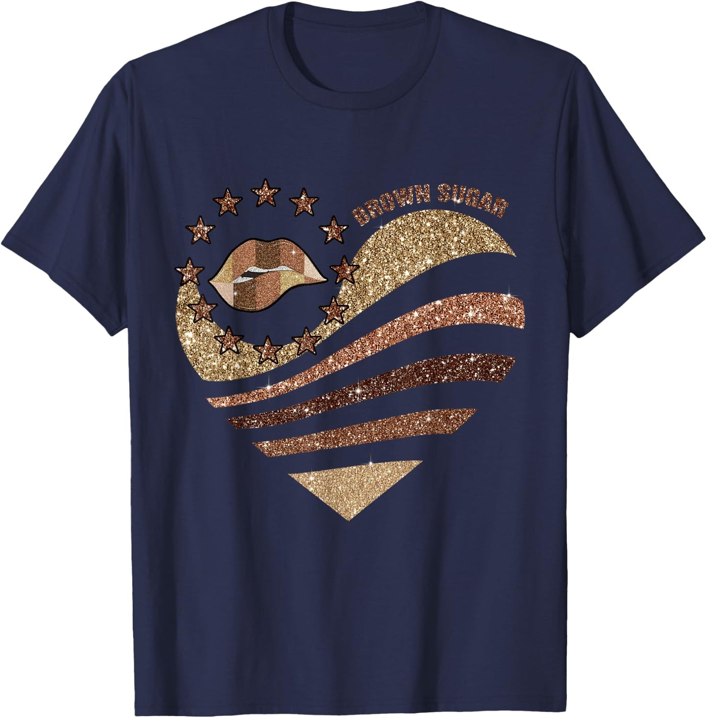 Heart Brown Sugar Lips T-Shirt - T-Shirt | Navy