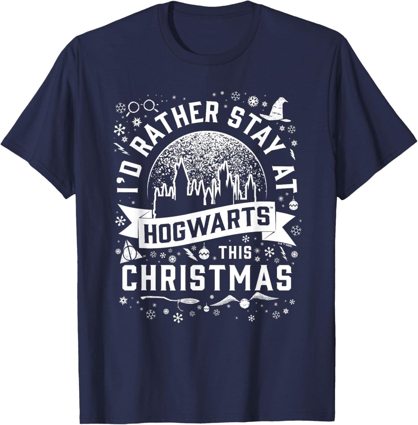 Harry Potter Hogwarts at Christmas T-Shirt - T-Shirt | Navy