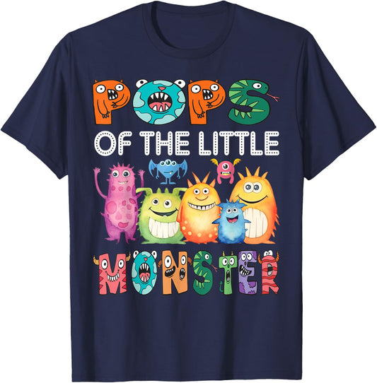 Pops Of The Little Monster Kids 1St Birthday Party T-Shirt - T-Shirt | Navy