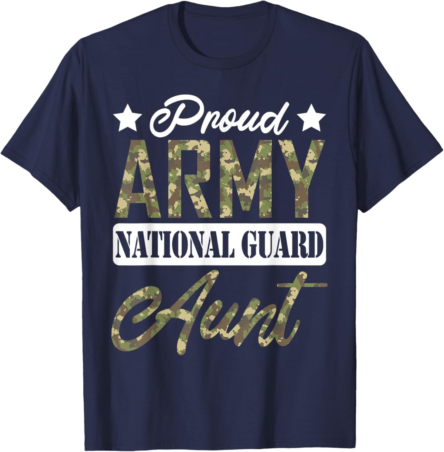 Proud Army National Guard Aunt Military Family Veteran T-Shirt - T-Shirt | Navy