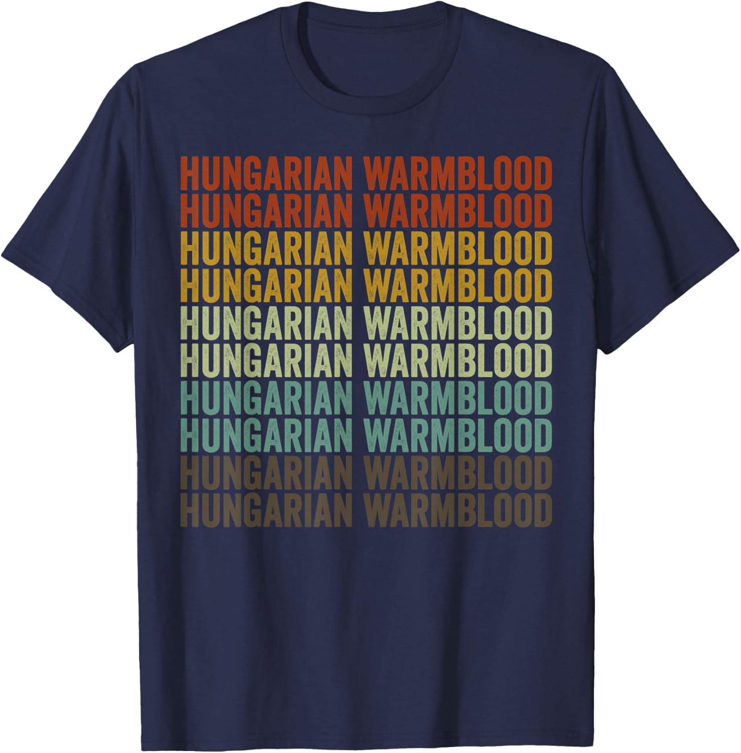 Hungarian Warmblood Horse Retro T-Shirt - T-Shirt | Navy