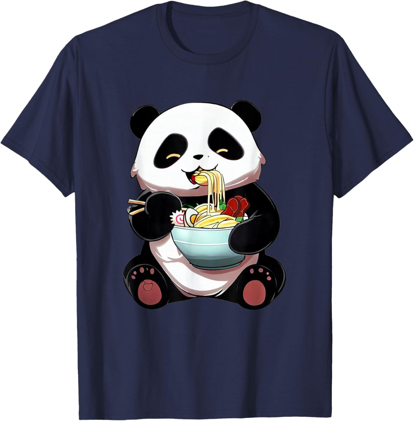 Kawaii Panda Ramen Cute Bear Japanese Noodle Animal T-Shirt - T-Shirt | Navy
