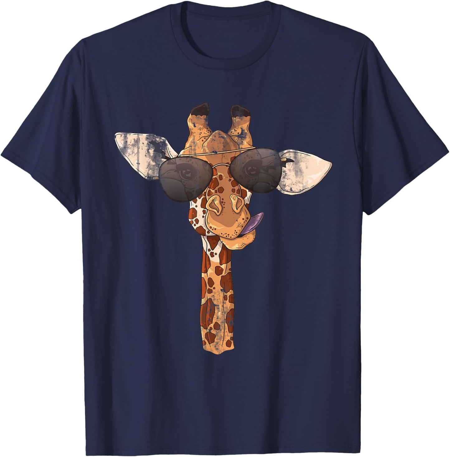 Sunglasses Giraffe T-Shirt - T-Shirt | Navy