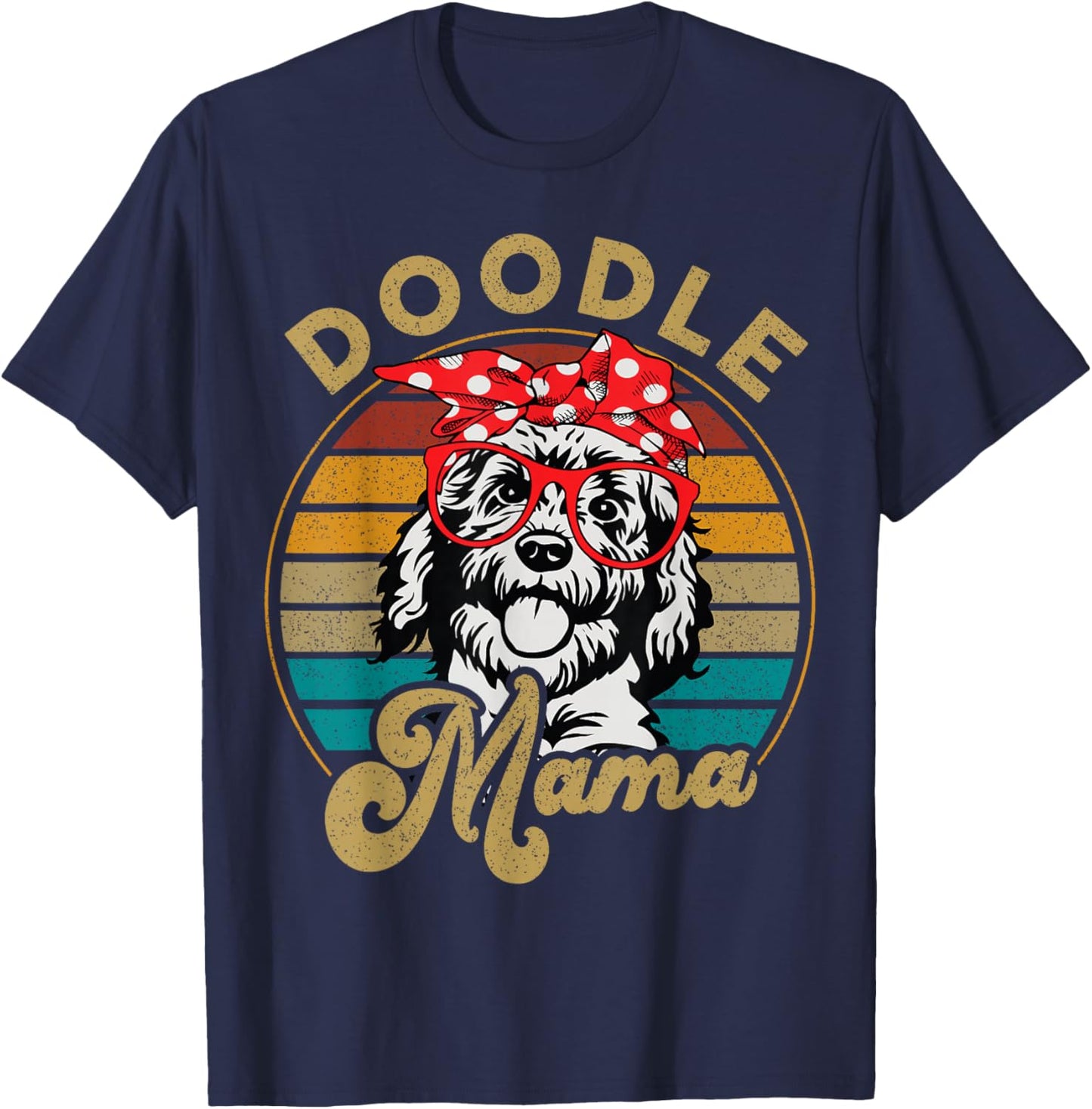 Dog Goldendoodle-Shirt Mom Doodle Mama Funny Vintage T-Shirt - T-Shirt | Navy