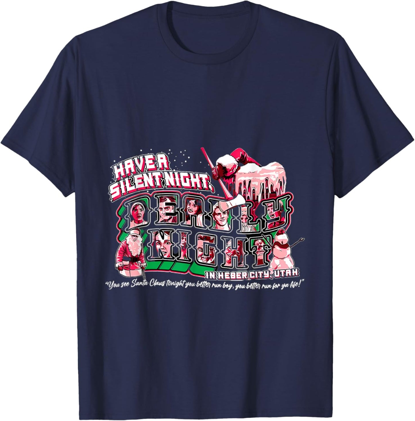 Vintage Silent Night Deadly Night T-Shirt - T-Shirt | Navy