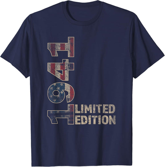 84th Birthday Gift men Vintage born 1941 turning 84 Year Old T-Shirt - T-Shirt | Navy