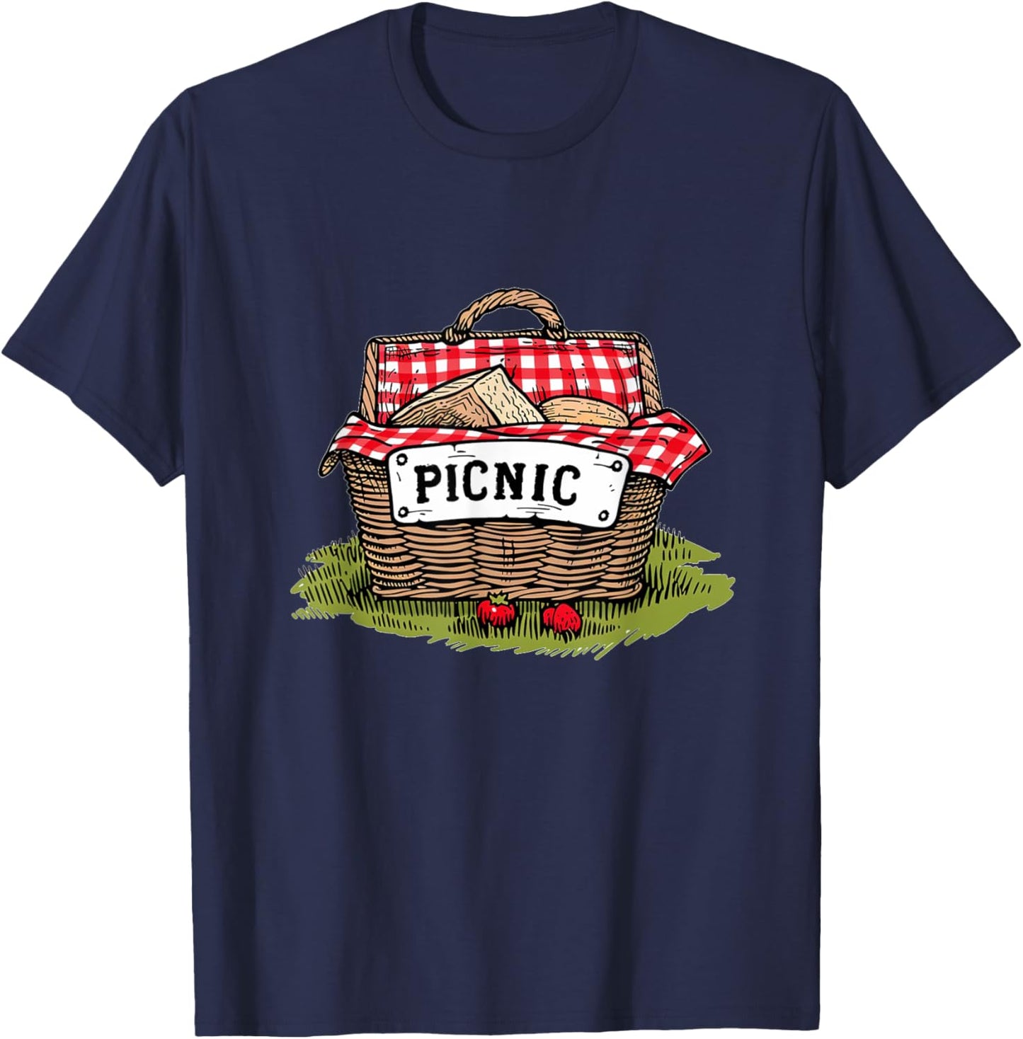 Picnic Basket for Spring and Summer T-Shirt - T-Shirt | Navy
