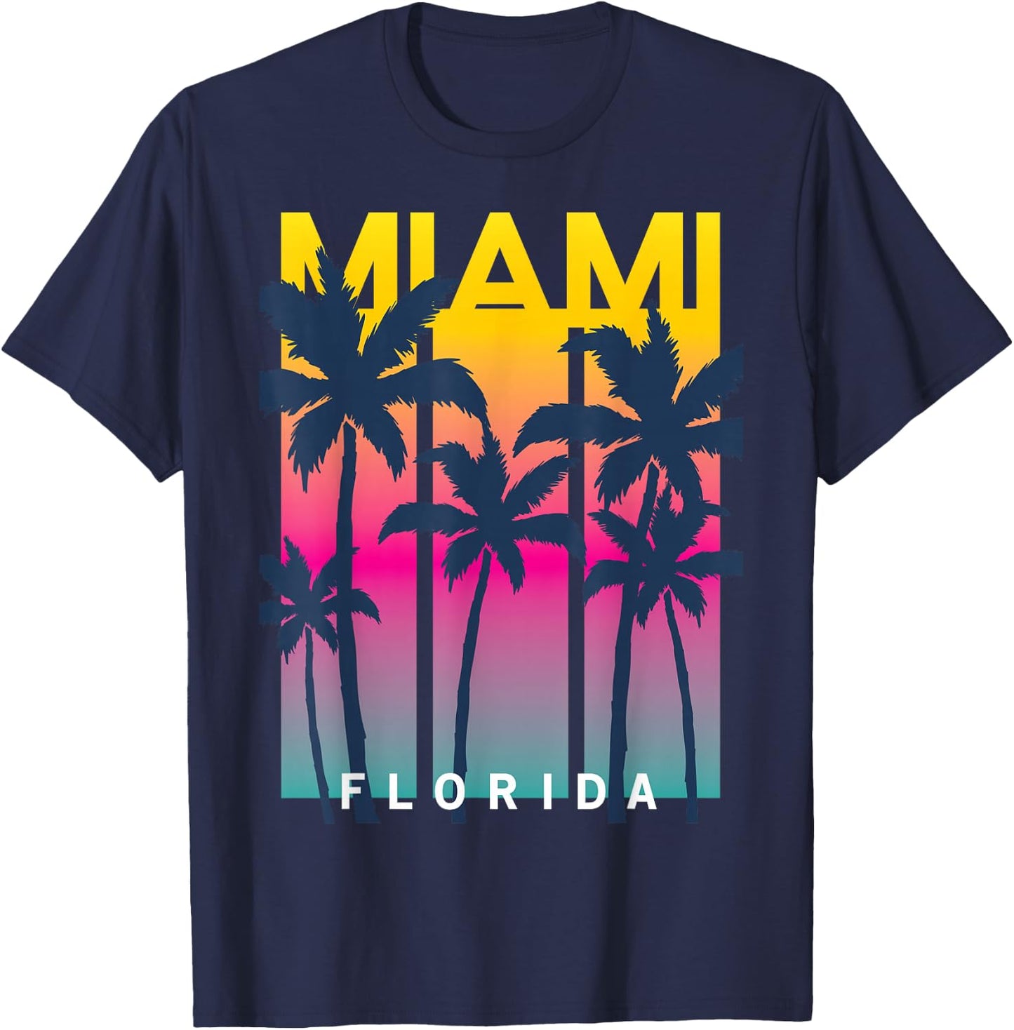 Cool Miami Florida Graphic Design , I Love Miami, Miami T-Shirt - T-Shirt | Navy