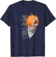 Bleach Ichigo Transform Splatter Pattern Anime T-Shirt - T-Shirt | Navy