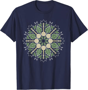 Banjo Mandala Bluegrass, Mindfulness & Nature Graphic Small T-Shirt - T-Shirt | Navy