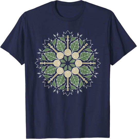 Banjo Mandala Bluegrass, Mindfulness & Nature Graphic Small T-Shirt - T-Shirt | Navy