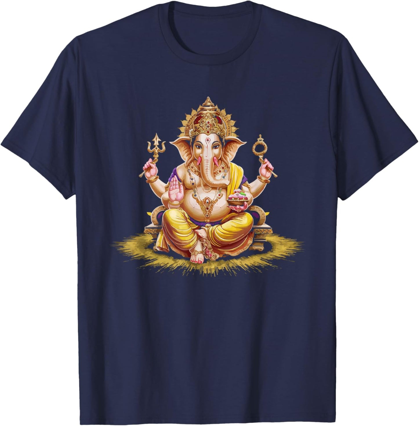 Ganesh Chaturthi Hindu Festival Elephant Lord Ganesha T-Shirt - T-Shirt | Navy