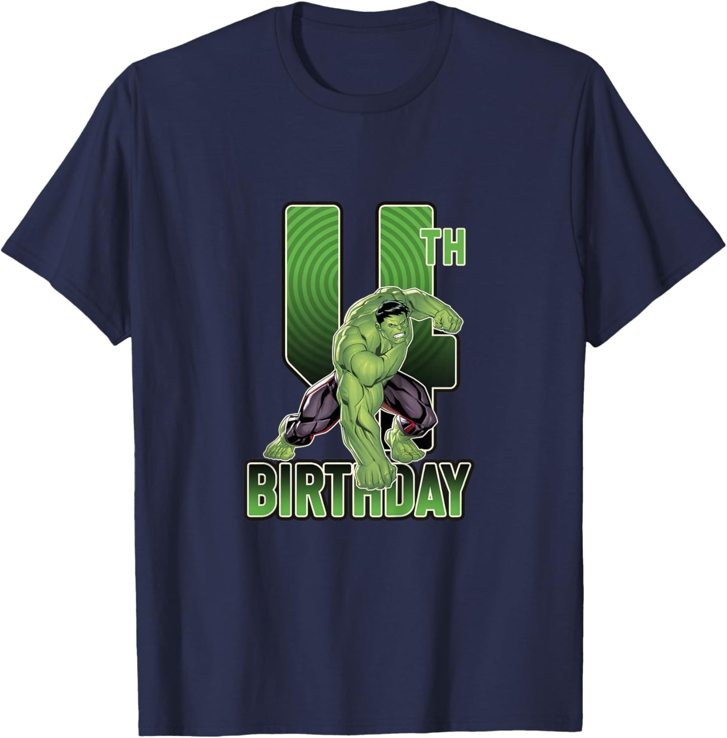 Kids Marvel Avengers Classic Incredible Hulk Smash 4th Birthday T-Shirt - T-Shirt | Navy