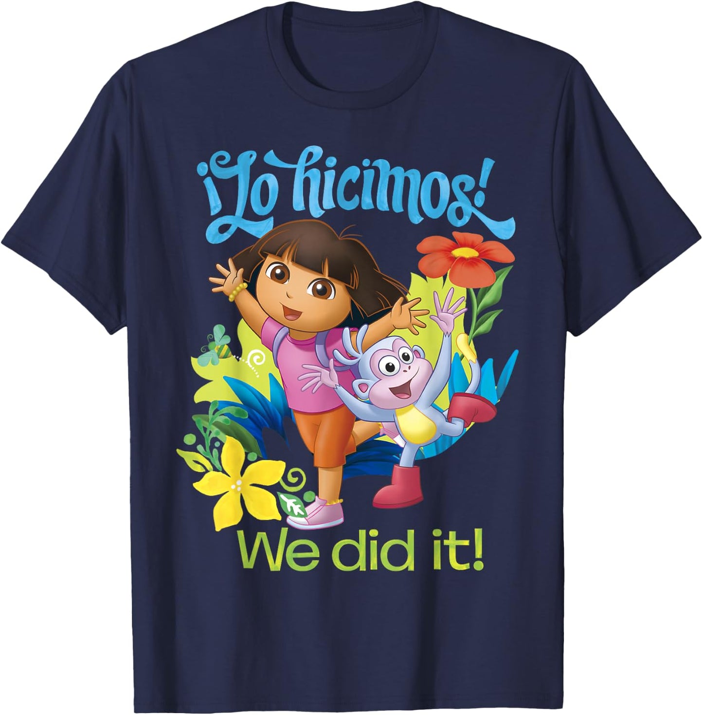 Dora The Explorer Lo Hicimos We Did It Small T-Shirt - T-Shirt | Navy