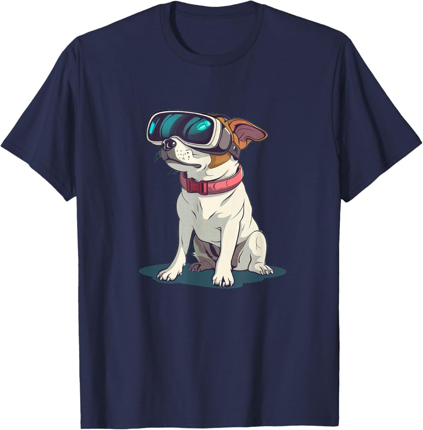 Virtual Reality Dog Graphic for Amazing Style T-Shirt - T-Shirt | Navy
