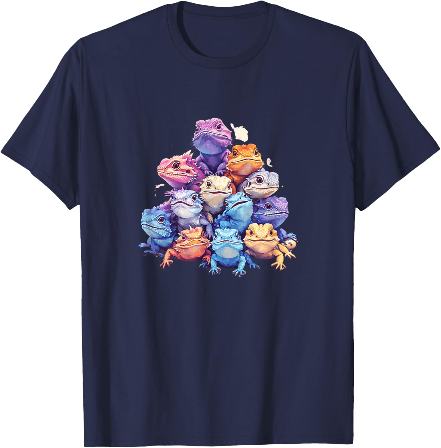 Cute Kawaii Pastel Bearded Dragon Lizard Boys Girls Kids T-Shirt - T-Shirt | Navy
