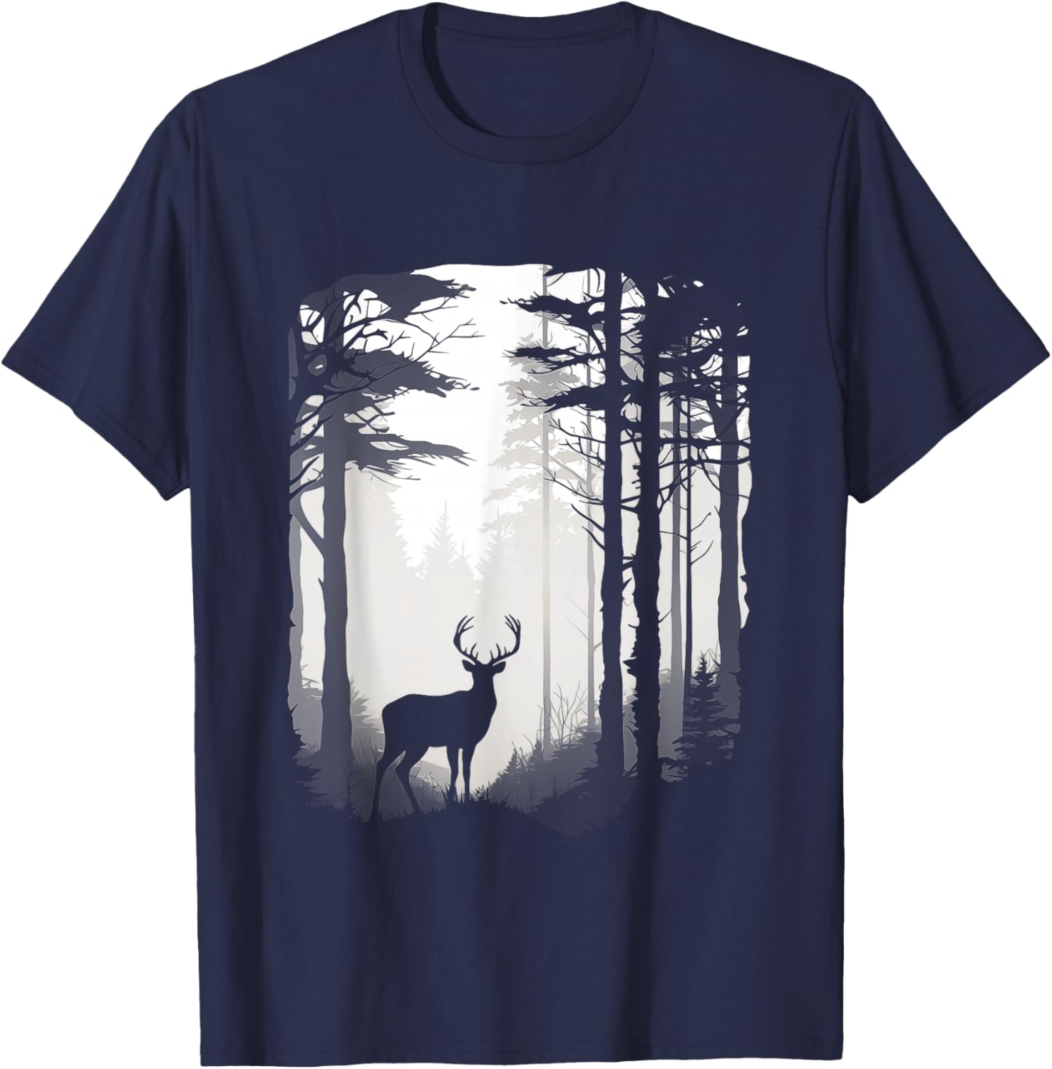 Deer Forest Wildlife T-Shirt - T-Shirt | Navy