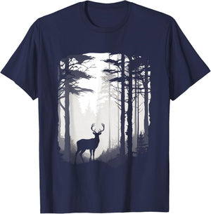 Deer Forest Wildlife T-Shirt - T-Shirt | Navy