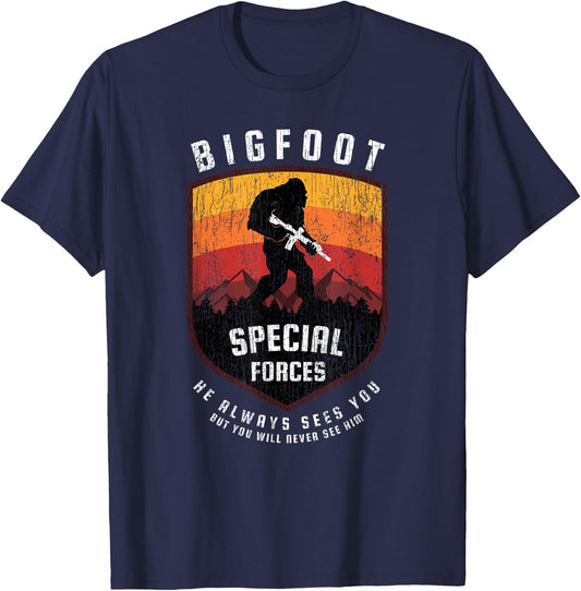 Funny Bigfoot Tactical Special Forces Gift Military T-Shirt - T-Shirt | Navy