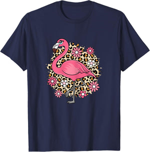 Cute Flamingo Lover Women Girls Kids T-Shirt - T-Shirt | Navy