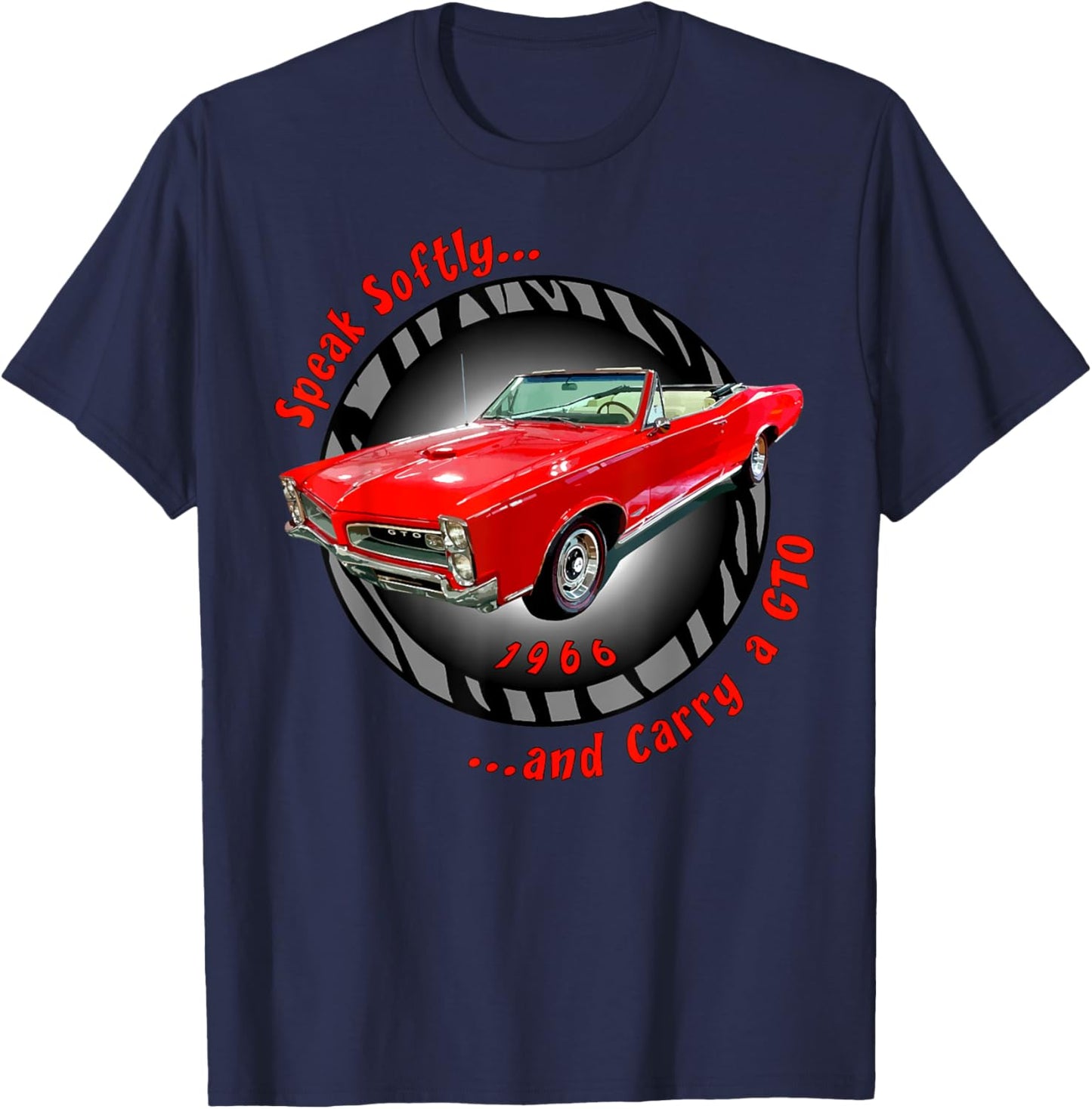 1966 66 GTO Classic Car Old School Muscle Yellow Car T-Shirt - T-Shirt | Navy