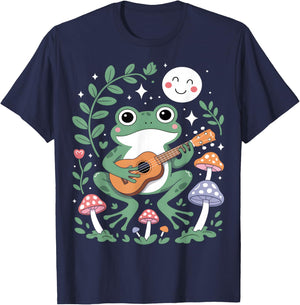 Frog Playing Ukulele T-Shirt - T-Shirt | Navy