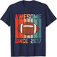 Awesome Since 2017 5th Birthday 5 Year Old Football Player T-Shirt - T-Shirt | Navy
