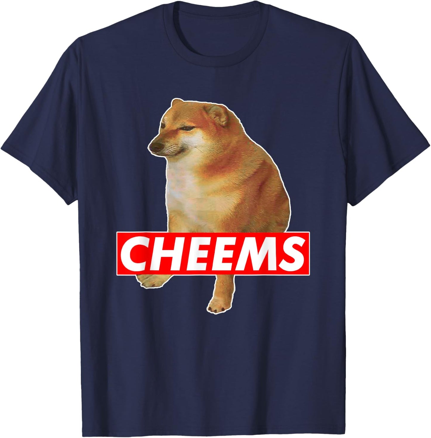 Cheems Ironic Doge Meme T-Shirt - T-Shirt | Navy