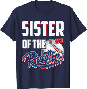 Sister of Rookie 1 Years old Team 1st Birthday Baseball T-Shirt - T-Shirt | Navy