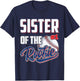 Sister of Rookie 1 Years old Team 1st Birthday Baseball T-Shirt - T-Shirt | Navy